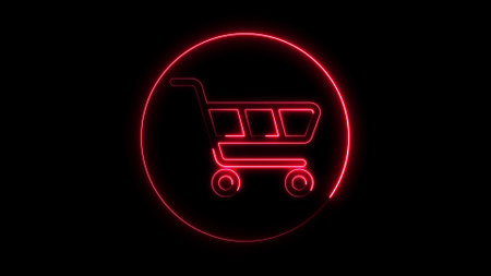 Online shopping cart checkout icon with counting numbers. Shopping cart icon.の写真素材