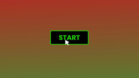 START button pressed on computer screen by cursor pointer mouse illustration background.