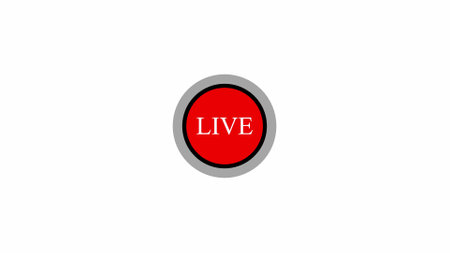 Illustration Set of Live Streaming Broadcasting Icons on black background.