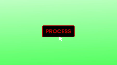 PROCESS button pressed on computer screen by cursor pointer mouse illustration background.の写真素材