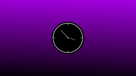 Simple Circle clock isolated on white background.