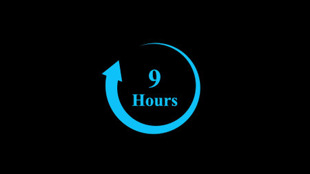 24 hours service symbol. Black Clock 24 hours icon isolated on black background.