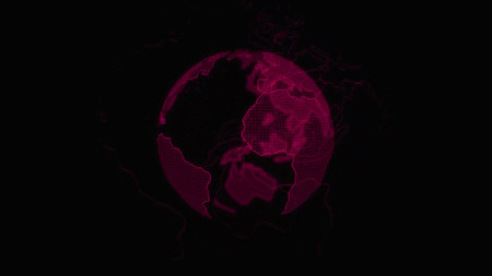 Digital technology earth planet Globe with shining continents. illustration background.の写真素材