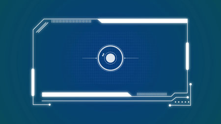 line HUD element digital technology seamless pattern illustration background