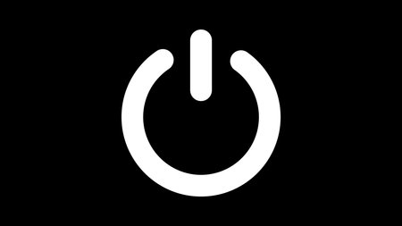 Glowing power on and off button. power switch icon logotype illustration background.の写真素材