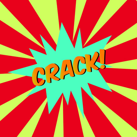 crack! comic bubble text Pop art style Radial lines background Explosion illustration