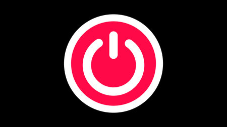 Glowing power on and off button. power switch icon logotype illustration background.