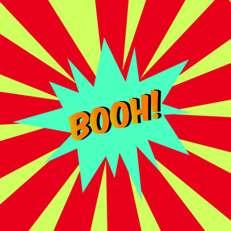 b ooh! comic bubble text Pop art style Radial lines background Explosion illustrationの写真素材