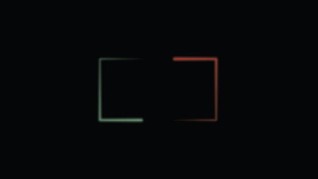 abstract neon rectangle background on black backgroundの写真素材