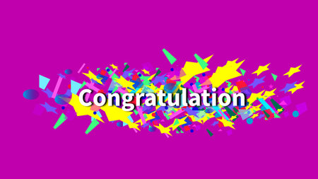 abstract colorful Seamless confetti on Congratulation text in colorful design illustration...