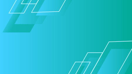 Colorful abstract gradient geometric square shapes on cyan color illustration background.
