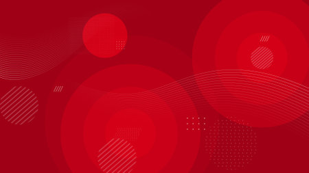 Red color round ball glowing abstract illustration background.