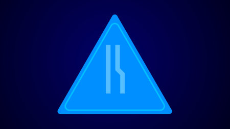 The caution message of road symbol. Warning messages on slippery and rough roads illustration background.の写真素材