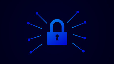Security system cyber padlock icon. Digital data protection cyber security padlock icon illustration...