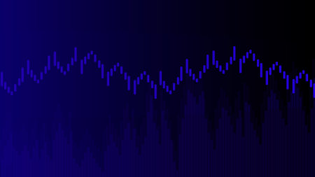 blue color audio equalizer on black background. sound wave illustration Background