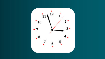 Digital square shape beautiful clock design isolated colorful illustration background.