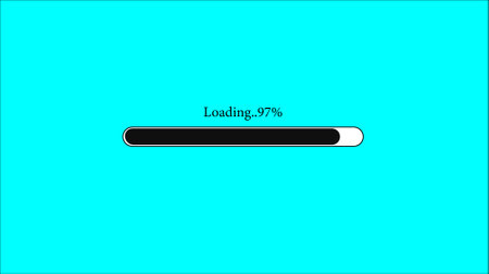 Loading Bar animation. Amazing cyan, gray, black, orange, blue color progress bar background, Waiting loading bar.の写真素材