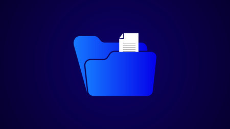 Blue color Open folder icon logotype illustration background.の写真素材