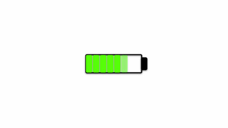 Battery Charging Level icon on a white color background.の写真素材