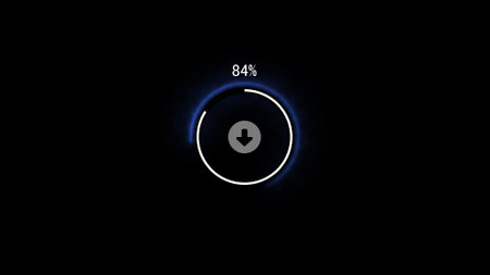 Download mark loading bar icon on a black background.