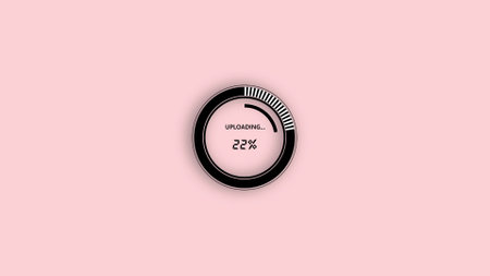 Uploading bar counting icon on colorful background.