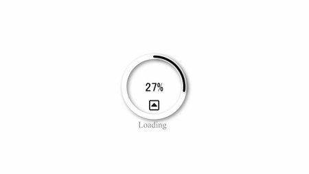 Loading bar icon on white color abstract background.