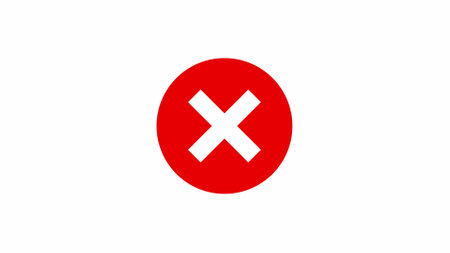 Red cross icon white color background.