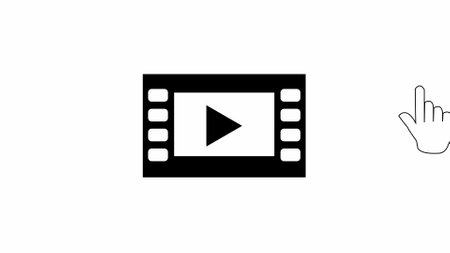 Play video icon on a white color background.の写真素材