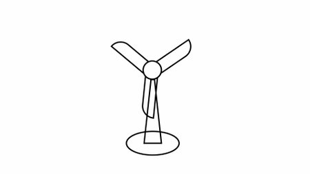 Windmill linear icon on white color background.の写真素材