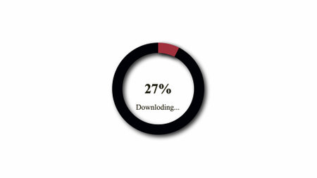 Downloading counting icon on white background.