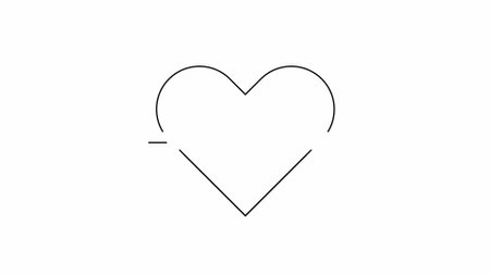Hand drawn black line of heart on white background.の写真素材