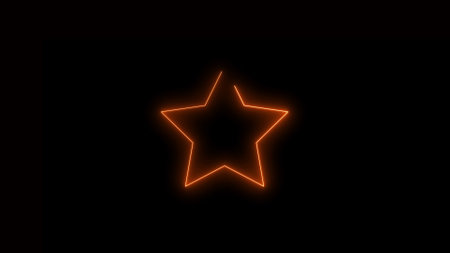 Star icon on black color background.の写真素材