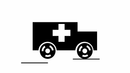 Ambulance icon white color background.の写真素材