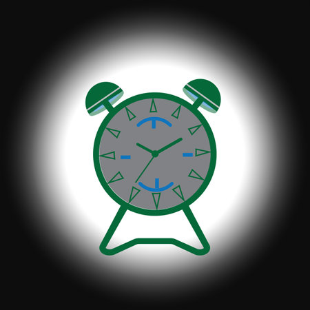 Digital technology round alarm table clock illustration background.の写真素材