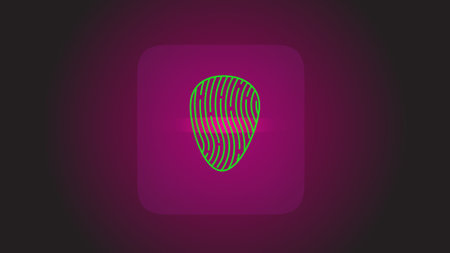 Hi-tech technology fingerprint scanning security system illustration background.