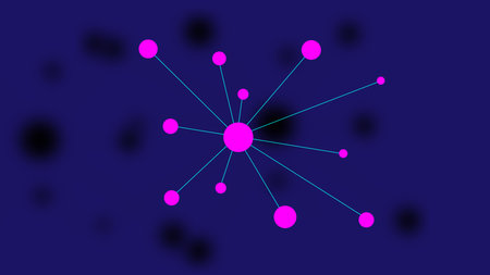 Communications network data process activity, data connect technology illustration background.