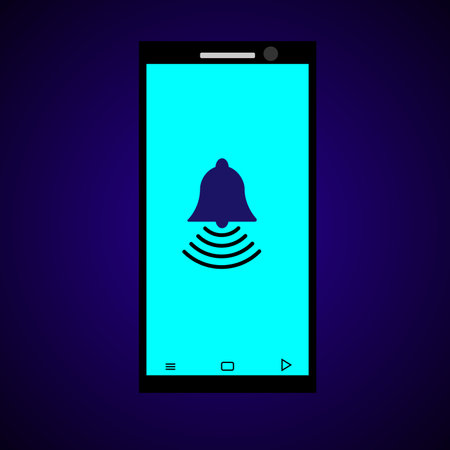 Mobile phone on the bell icon baton sound ..の写真素材