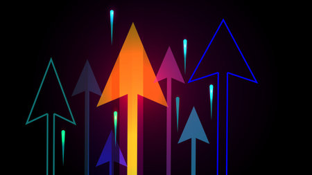 Abstract speed technology concept.Abstract color arrow sign with background .