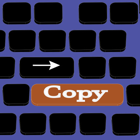 Online shopping concept copy button on computer key board illustration background.の写真素材