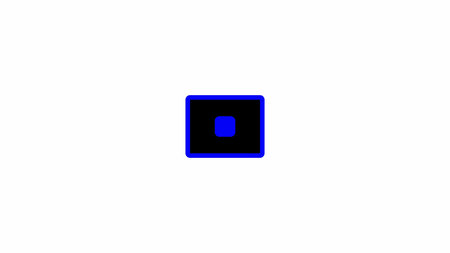 Blue pause button icon centered on a white background.