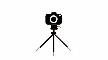 Icon of a simple suitable for logos, apps, and design elements related to photography or media.の写真素材