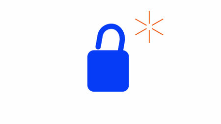 Blue padlock icon on a white background. Symbolizing security and privacy.