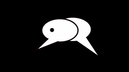 Black background with white speech bubble icons symbolizing communication or chat.の写真素材