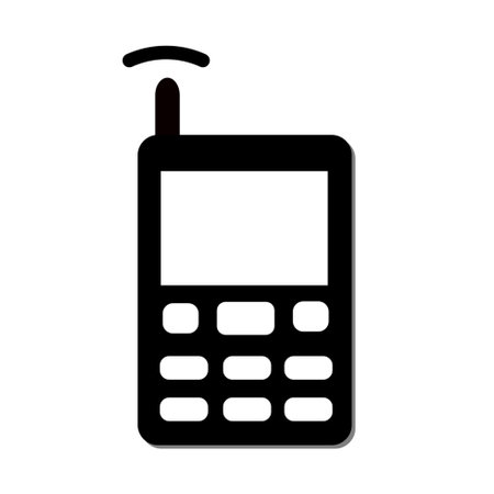 Mobile phone with a blank screen on white background.の写真素材