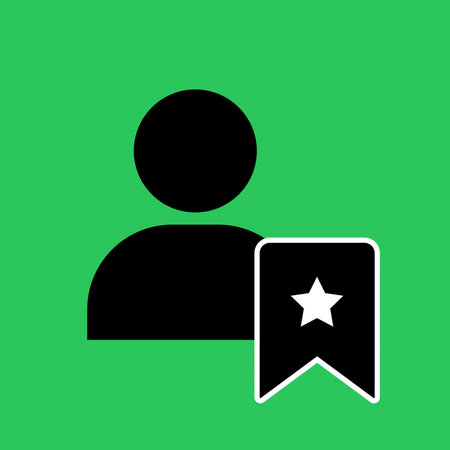 Contact icon star on a green background.