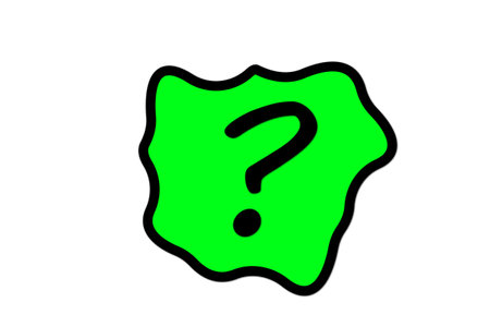 Green speech bubbles question mark on a white background.の写真素材
