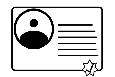 ID Card icon animated on a white background.の写真素材