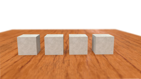 Wooden cube on a white background.の写真素材