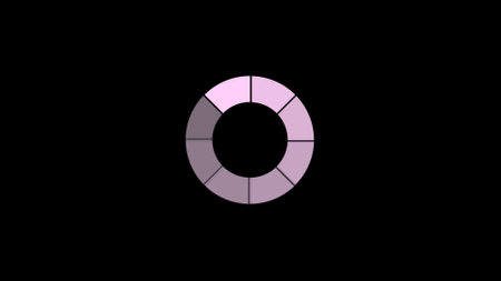 Pie chart icon on a black background.の写真素材