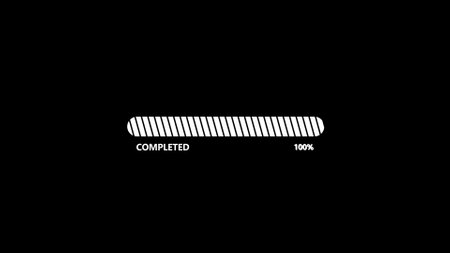 Downloading progress bar on a black background.